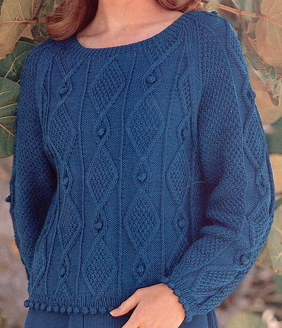 #13 Diamond and Bobble Pullover