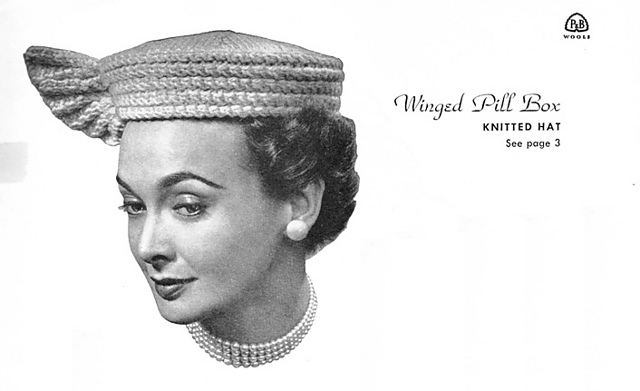 Winged Pillbox Hat