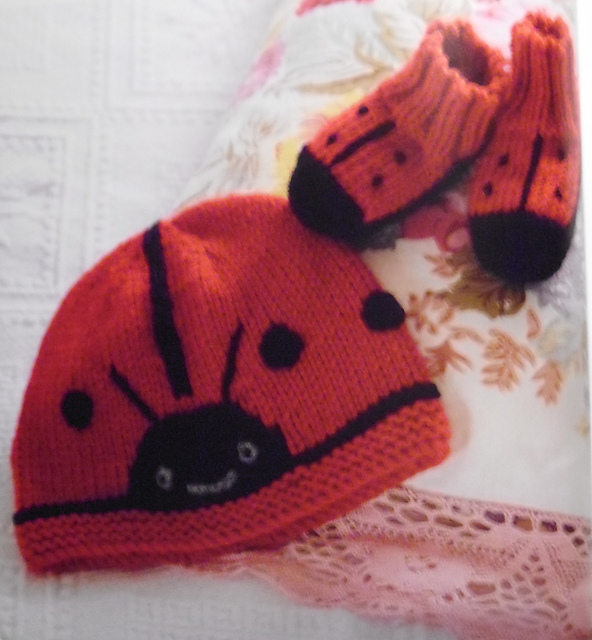 spot the ladybug bootees