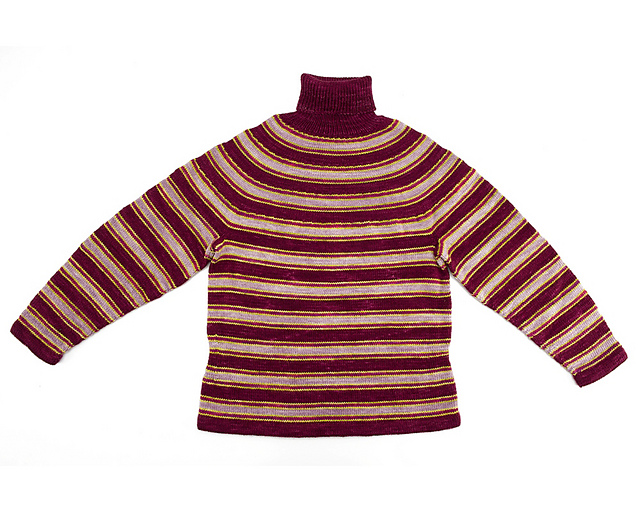 Stripe Yoke Turtleneck