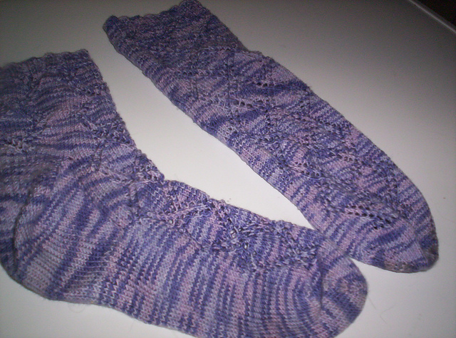 Purple Lattice Sock