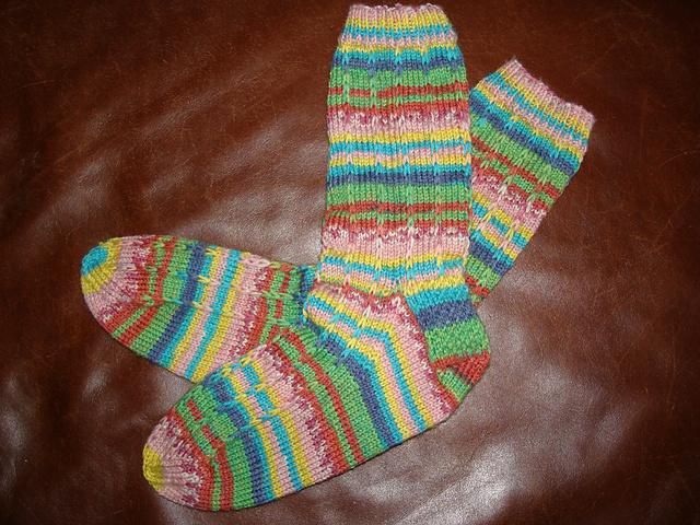 Slip Stitch Ridges Socks