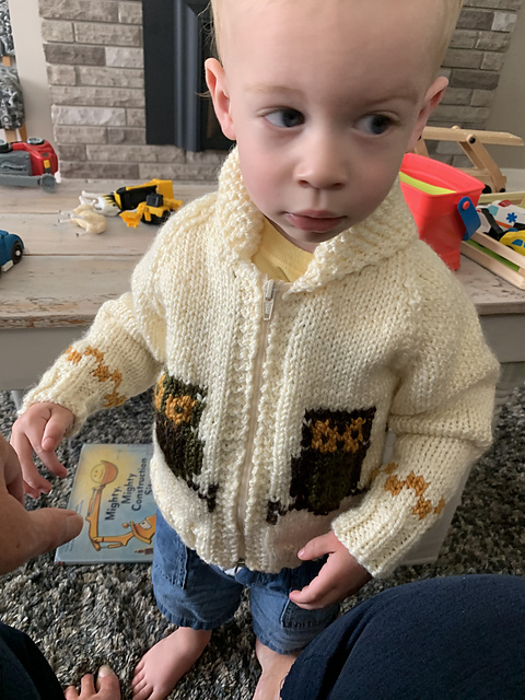 Children's Cardigan with Owls No. 1416V