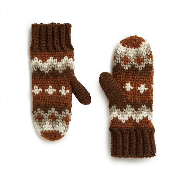 Winter In Vermont Crochet Mittens