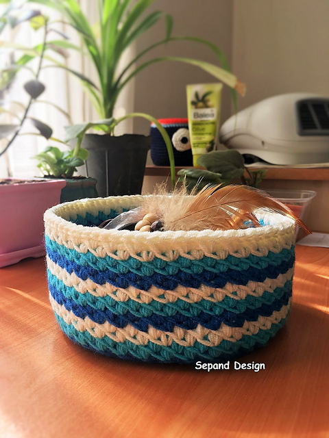 Oblique Basket blue 12 cm