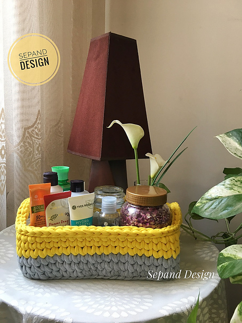 tshirt yarn rectangular basket