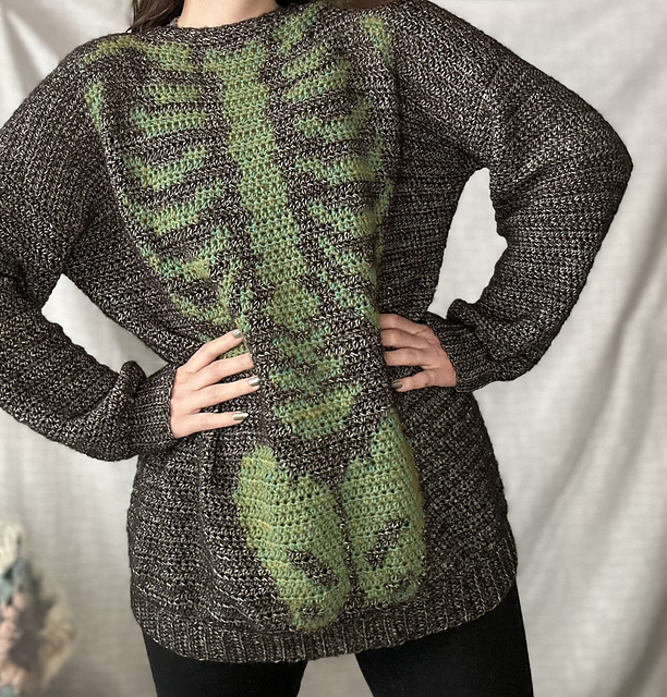 The Skelly Sweater Dress- A Halloween Pullover