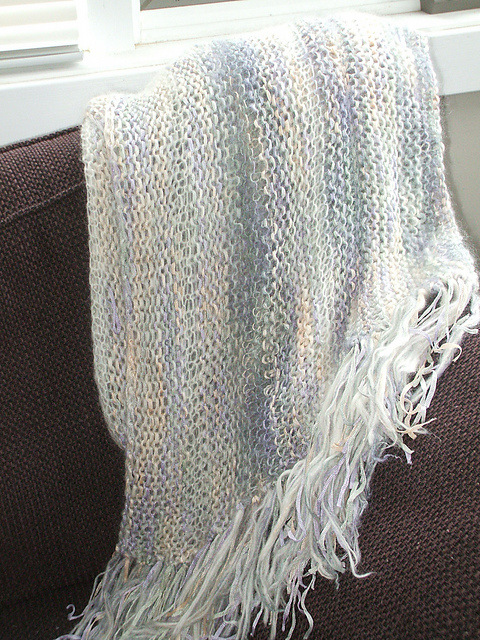 loops and threads shimmer shawl