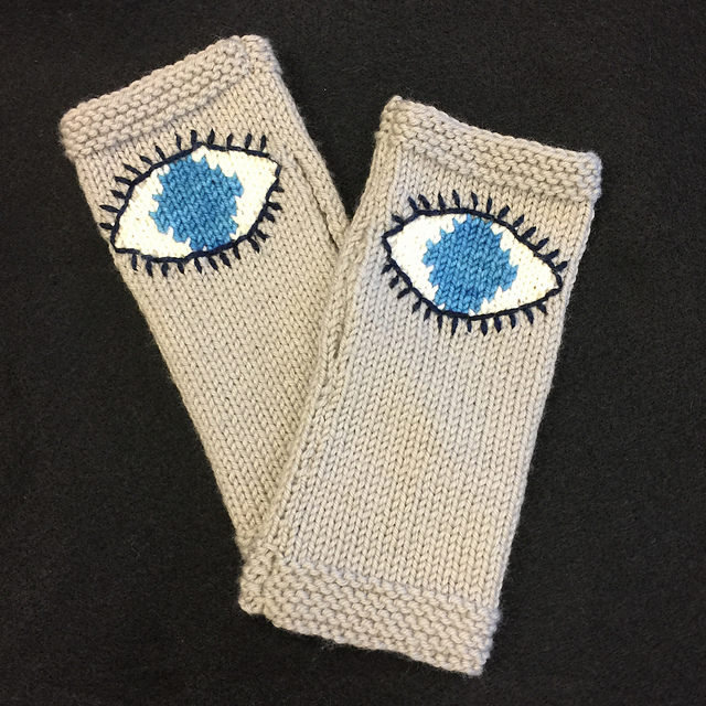 Evil Eye Fingerless Mitts