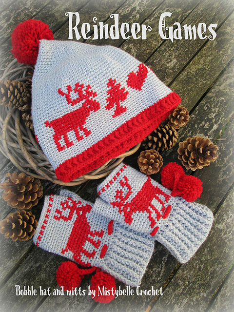 Reindeer Games hat and mitts