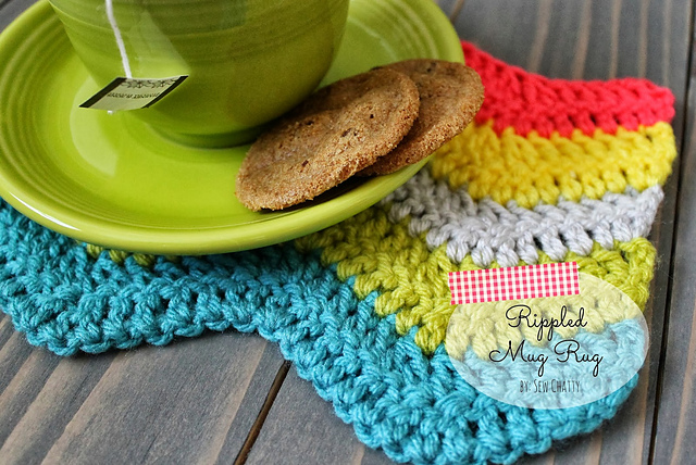 Crocheted Ripple Mug Rug