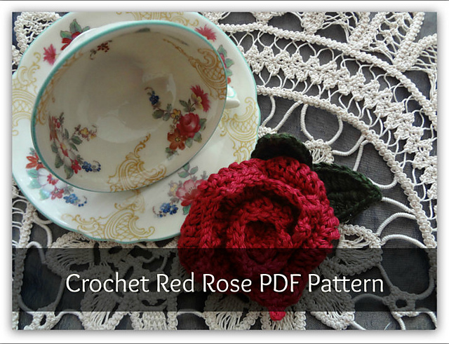 Red Rose Brooch
