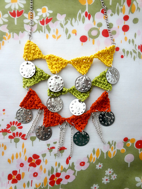 Crochet Bunting Necklace