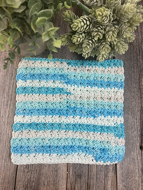 Triple Dot Blue Washcloth