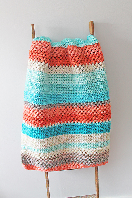 Warm Cool Bean Stitch Blanket