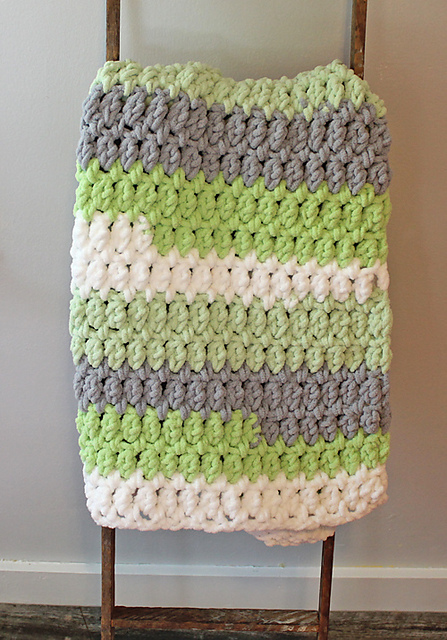Green Stripe Baby Blanket