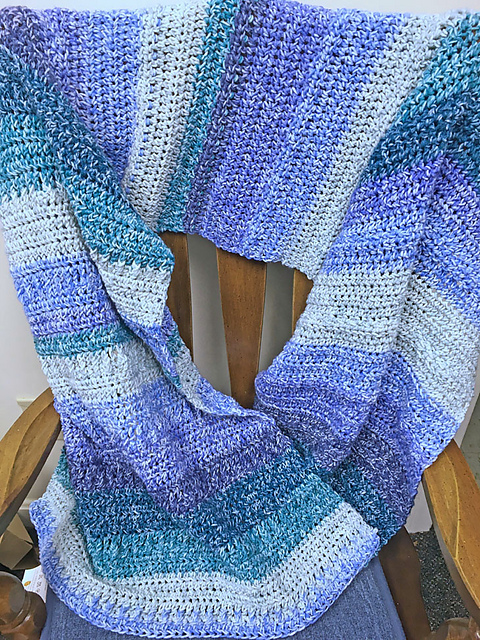 Tranquil Blue Wide Shawl