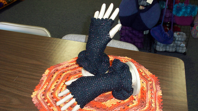Crochet Ruffled Handwarmers (9" long w/ruffle)