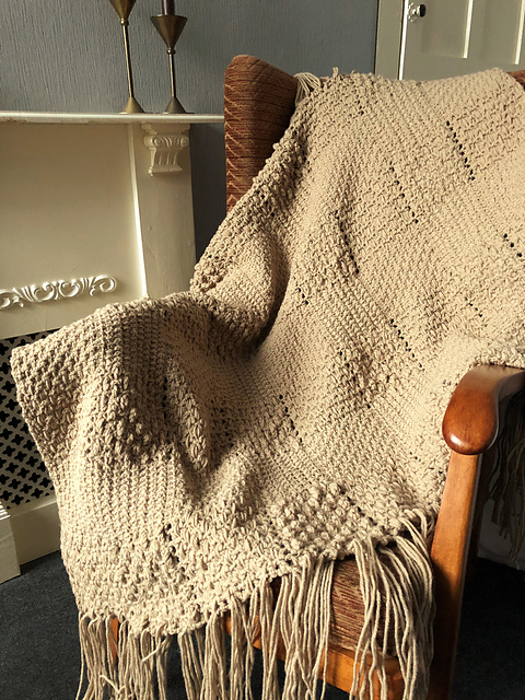 Crochet & Weave Texture Plaid Throw