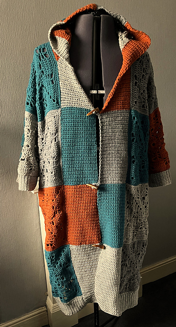 Squares Hooded Robe