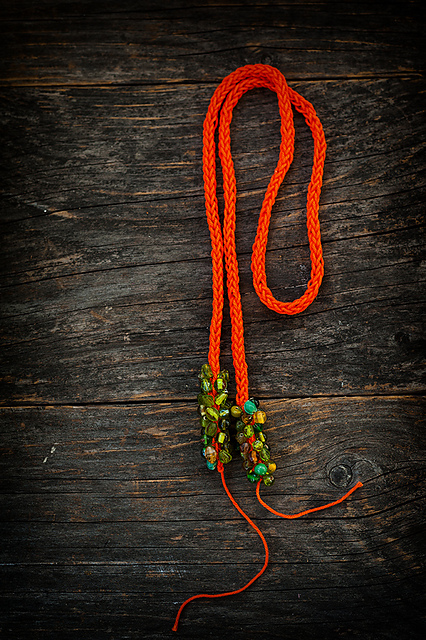 I-cord necklace with beads