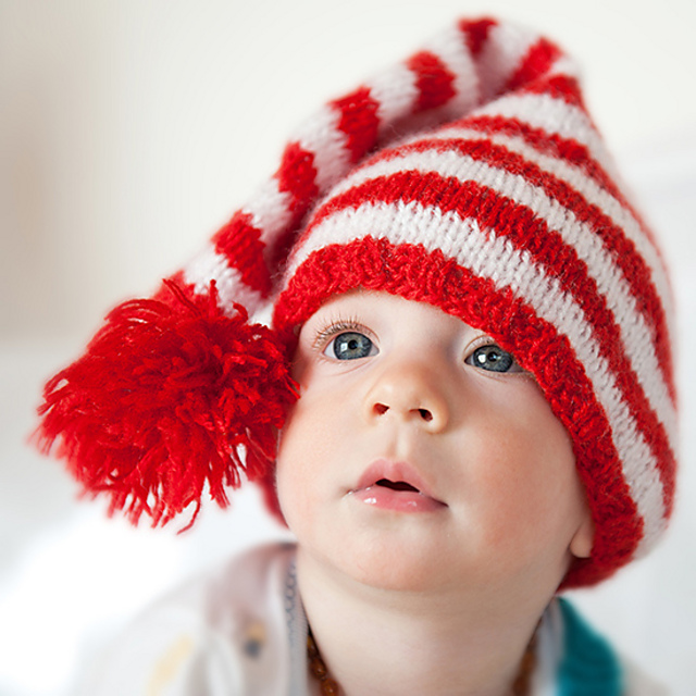 Christmas hat with red and white stripes