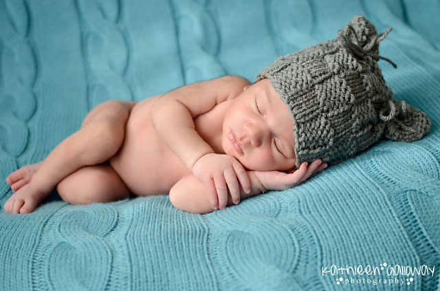 Basket Weave Bear Beanie