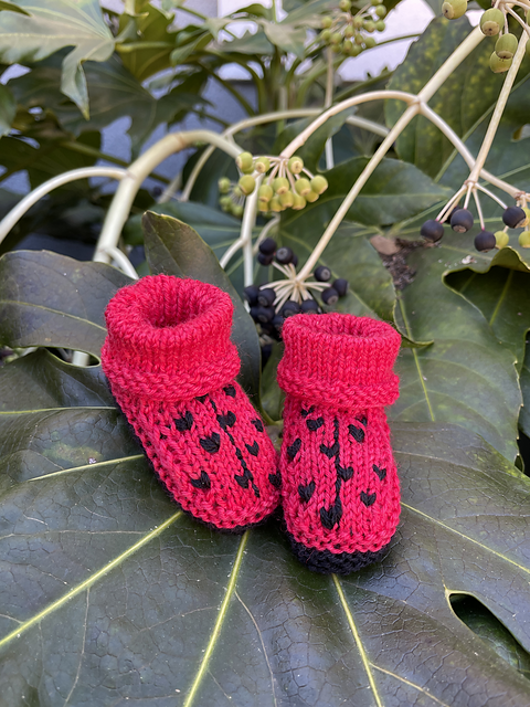 Ladybug Booties