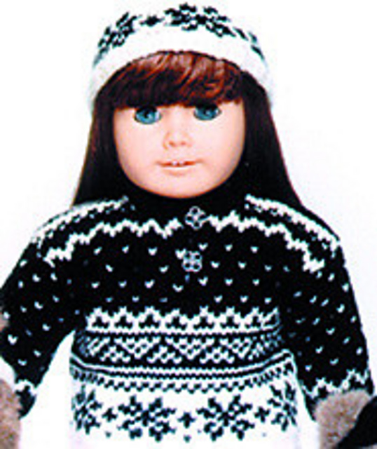 Norwegian Ski Sweater & Hat for American Girl Doll