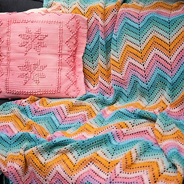 10 kleuren zigzagdeken