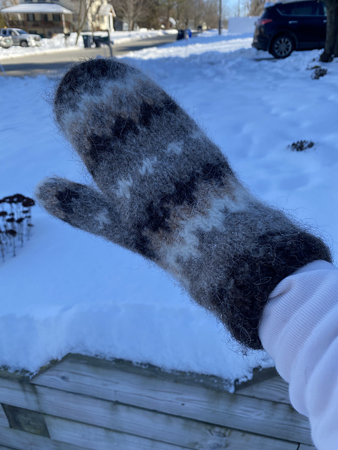 Bernie Inspired Felted Mittens