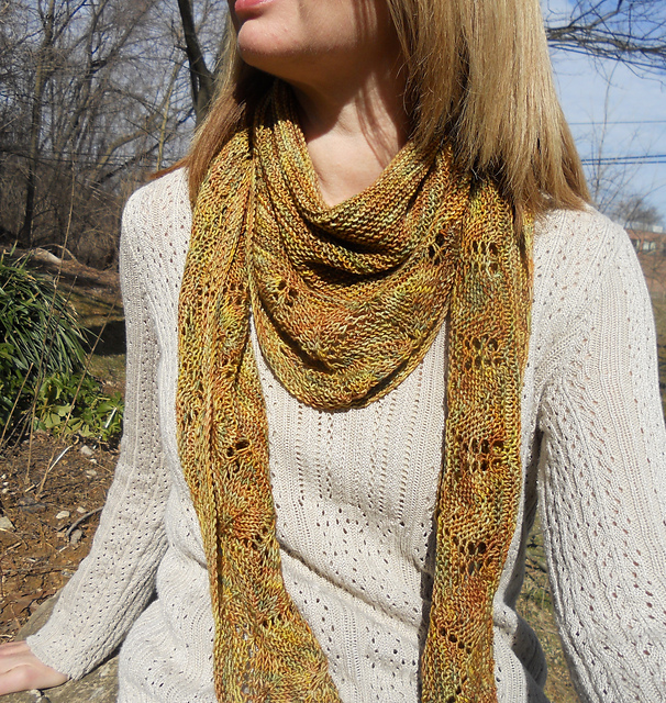 Perspective Crescent Shawlette or Scarf