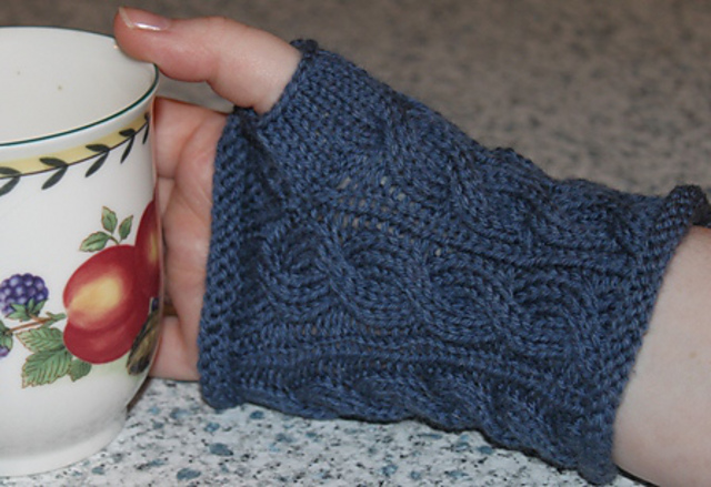 Cables & Lace Fingerless Mitts (Two Versions)