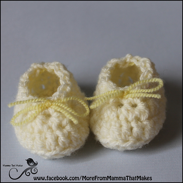 Mini Gathered Flats - Crocheted Preemie Booties
