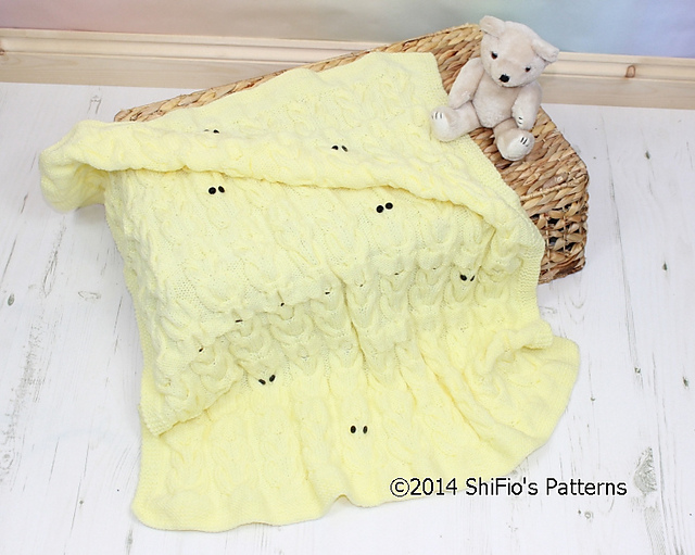 246- Owl Cable Baby Blanket