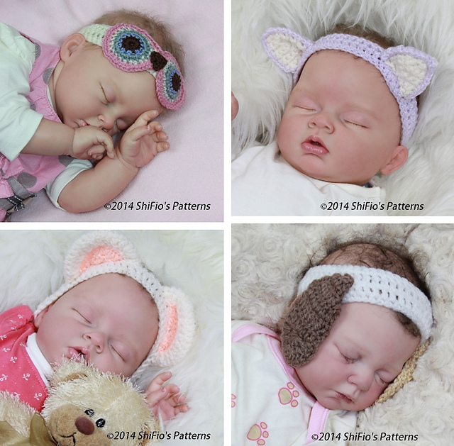 252- Owl, Cat, Bear, Dog  headbands