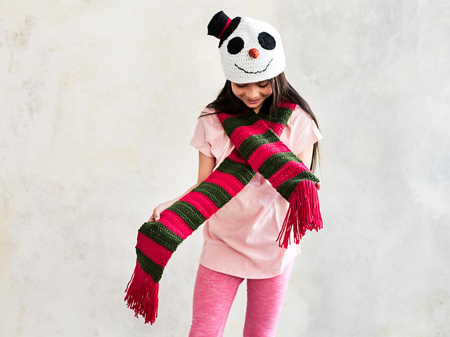 Snowman Hat & Scarf Set #381