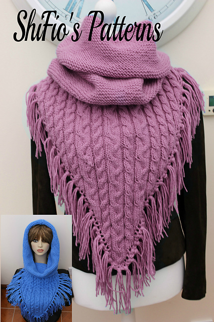 Cabled cowl scarf