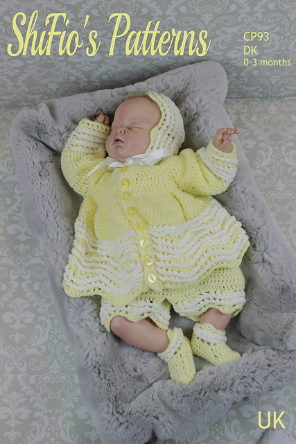 Rippled Matinee Set Baby #93