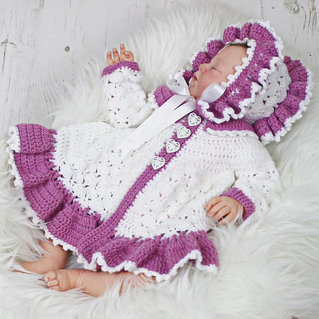 357 Victorian Matinee Jacket & Bonnet