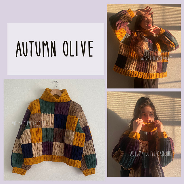 low sew "patchwork" turtleneck