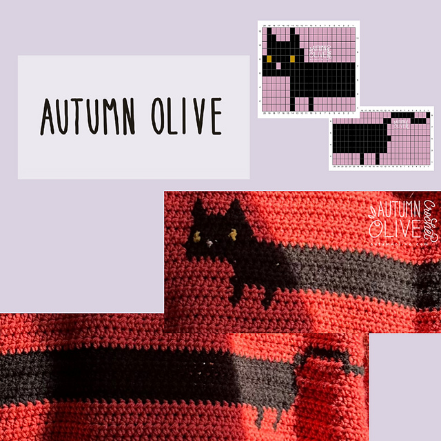 long cat colorwork graphic