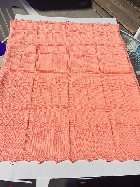 Just Peachy Knit Dragonfly Baby Blanket