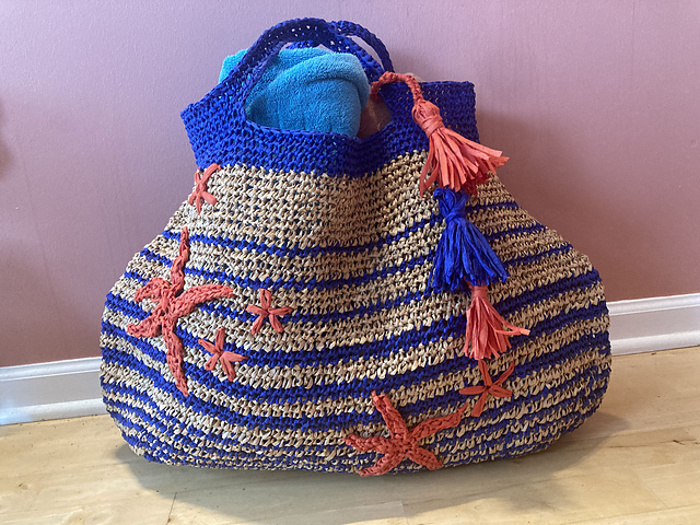 Raffia Sea Stars Beach Bag