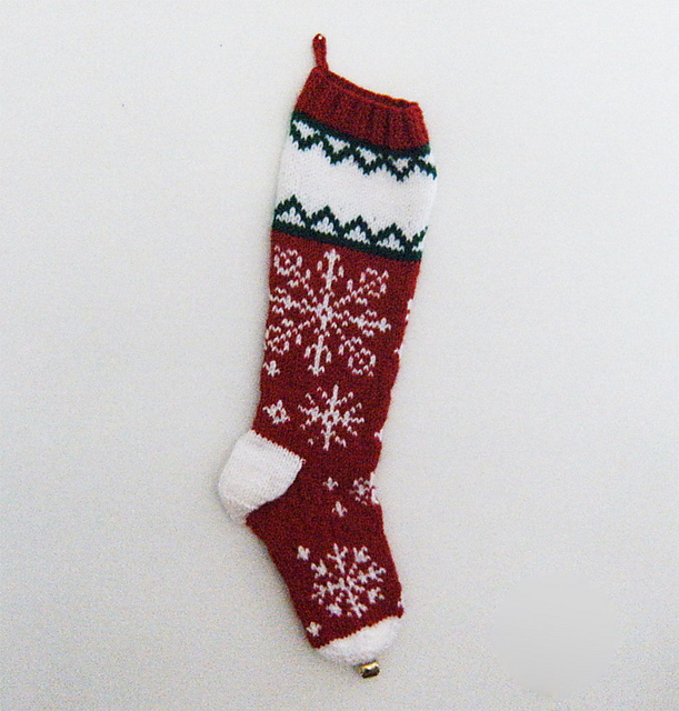 Knit Snowflake Christmas Stocking Pattern