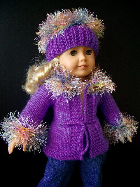 18" AG doll Purple Rain coat set