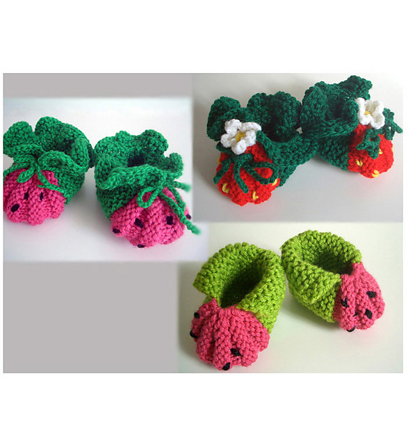 BERRY MELON baby booties *Beginner Special*