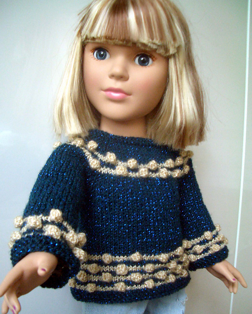 Starry Night 18" doll Sweater pattern (037)
