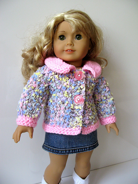 CONFETTI basic 18" doll cardigan