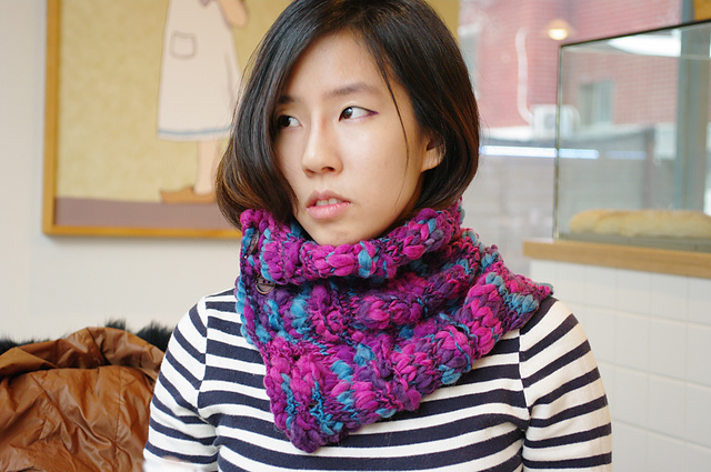 Eyelets and Buttons Neckwarmer